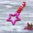Цурикава звезда розовая (пластиково-силиконовый красный ремешок) — фото