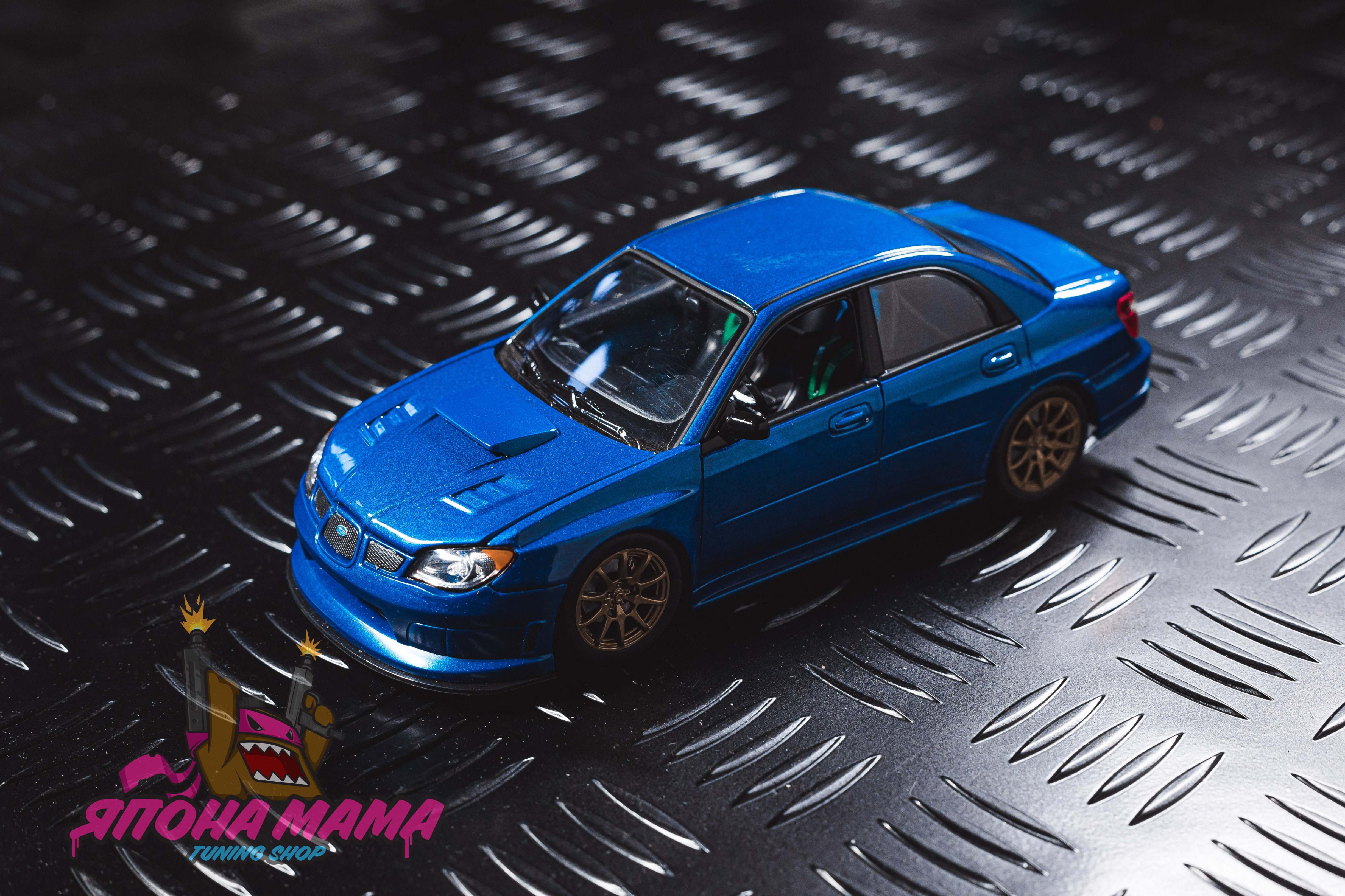 Коллекционная металлическая модель Subaru Impreza WRX STI синяя 1:24 1