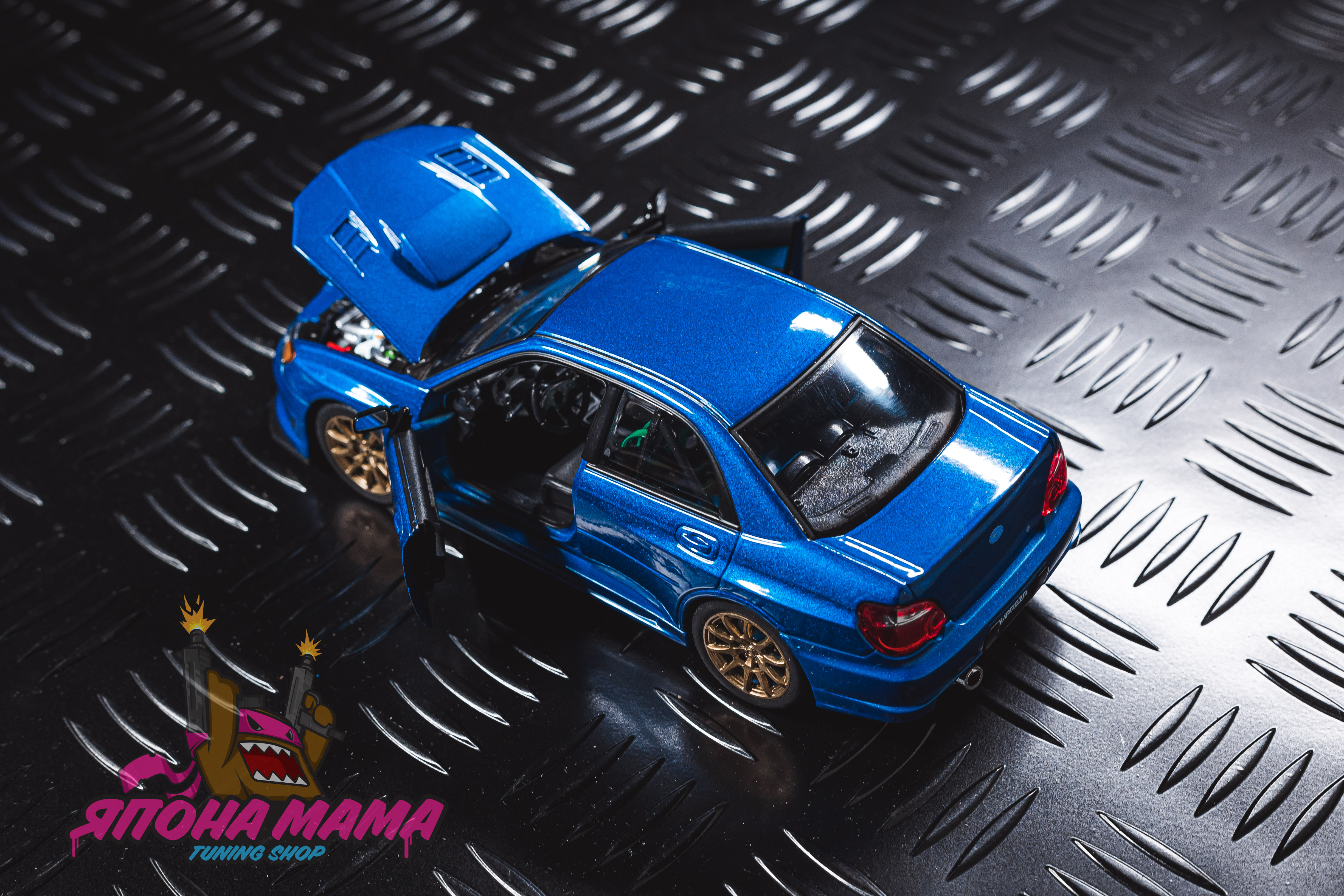 Коллекционная металлическая модель Subaru Impreza WRX STI синяя 1:24 3