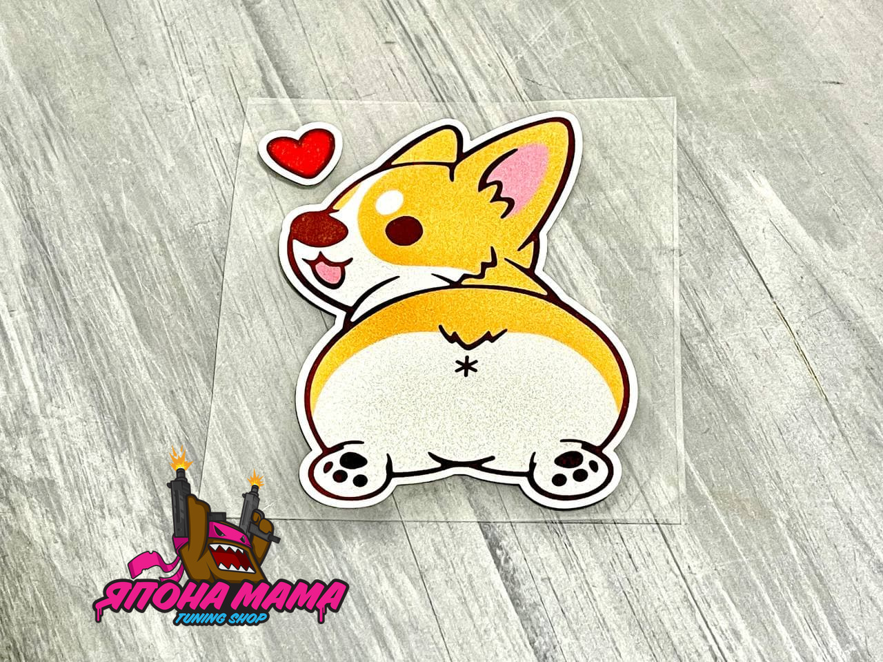 Светоотражающая наклейка корги