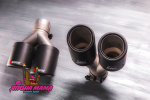 Насадки двойные закрытого типа на глушитель AKRAPOVIC Style карбон (пара) (вход:64-67 , выход:89) 2