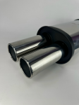 Глушитель REMUS made in Austria 0607 под 2 выхода без опала, универсальный 51-63mm.(вход) 590mm.(длина) 2