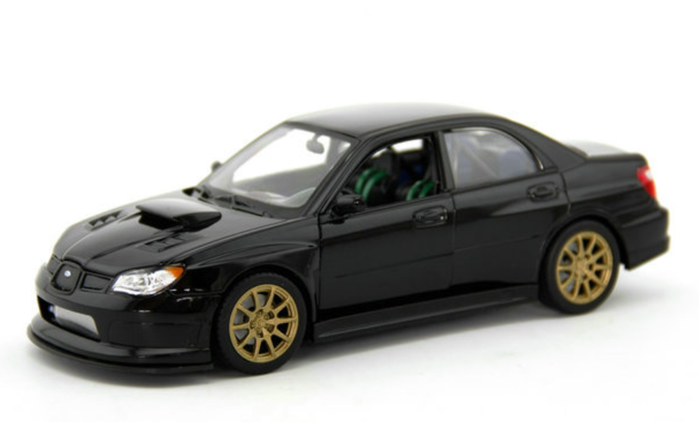 Коллекционная металлическая модель Subaru Impreza WRX STI черная 1:24
