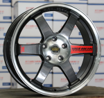 Комплект дисков Volk Racing TE37 R15 6.5j ET38 4x100 (мокрый асфальт с хром полкой)