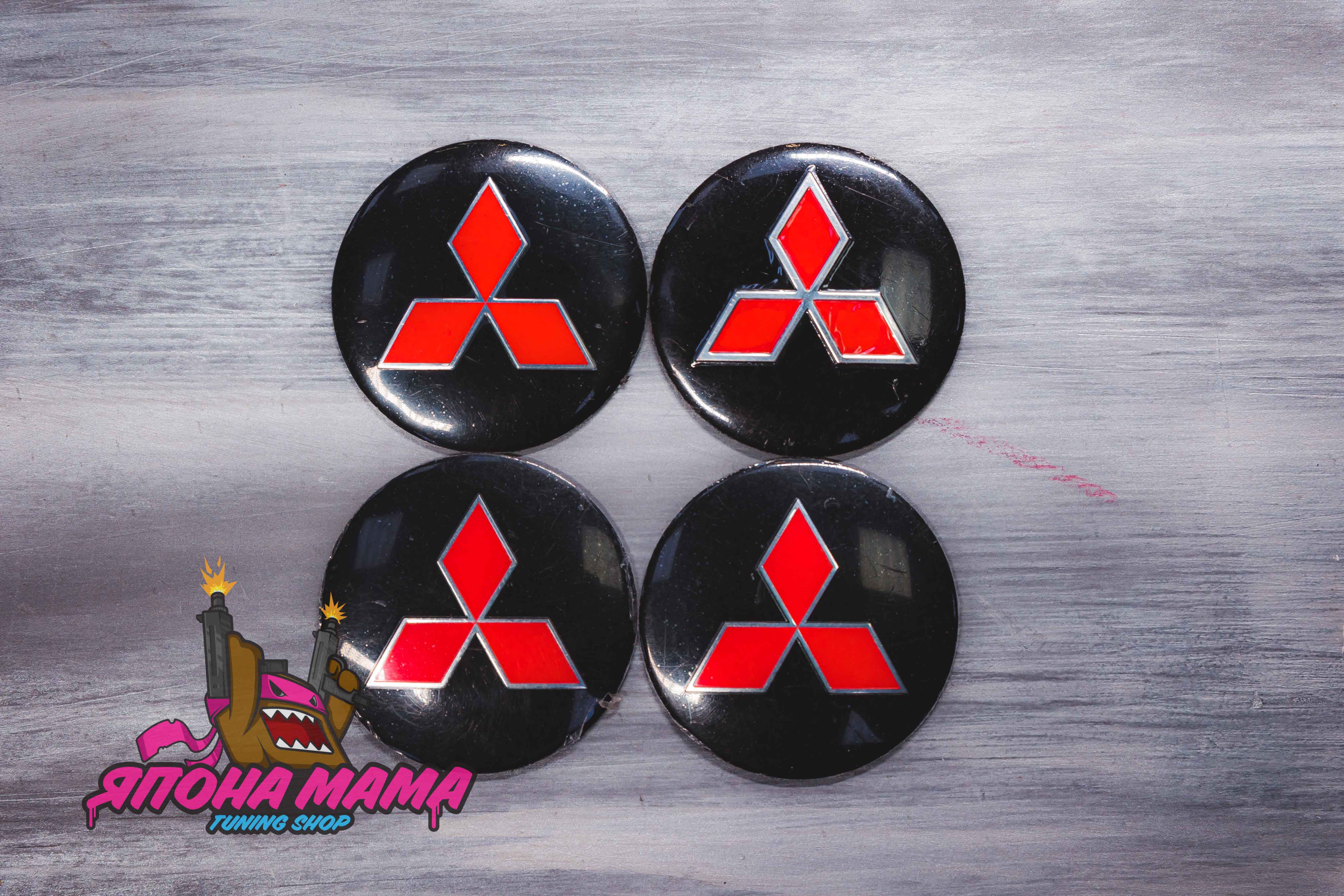 Наклейки на заглушки для литых дисков Mitsubishi