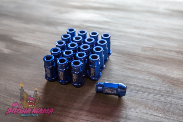 Спортивные колесные гайки D1 Spec (синие) (1.25)