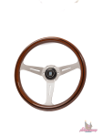 Деревянный спортивный руль Nardi Classic с серебристыми матовыми спицами из анодированного алюминия 6