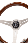 Деревянный спортивный руль Nardi Classic с серебристыми матовыми спицами из анодированного алюминия 7