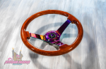 Руль оригинальный Lines Racing Exclusive Neo Chrome из настоящего дерева (вынос)