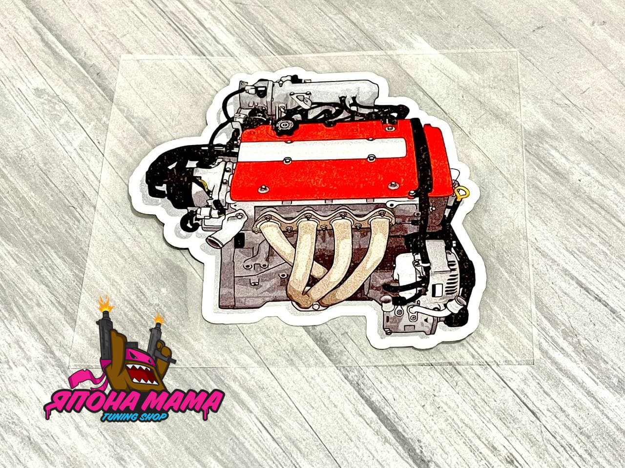 Светоотражающая наклейка двигатель Honda H22