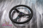 Руль оригинальный Lines Racing из перфорированной кожи с черным центром (без выноса)