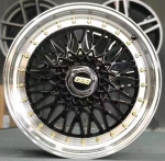 Комплект дисков BBS RS R15 6.5j ET30 5x100 / 112 (черные с золотыми болтиками)