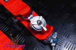Спортивные ремни безопасности Takata 4-х точечные высокое качество, быстросъемный крепеж (Красный) 2