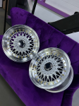 Пара дисков BBS RS R15 7j ET22 4x100 / 114.3 (серебро + золотые болтики) 1