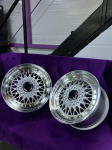 Пара дисков BBS RS R15 7j ET22 4x100 / 114.3 (серебро + золотые болтики) 2