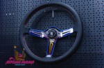 Спортивный руль Nardi Deep Corn Titan ver.1 из перфорированной кожи (вынос)