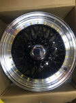 Комплект дисков BBS RS R16 7.5J ET30 5x112 (черные с золотыми болтиками)