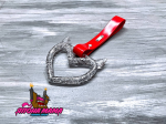 Цурикава сердце прозрачное с рожками (пластиково-силиконовый красный ремешок)