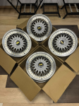 Комплект дисков BBS RS R16 6.5j ET30 5×100 / 112 (серебро + золотые болтики)