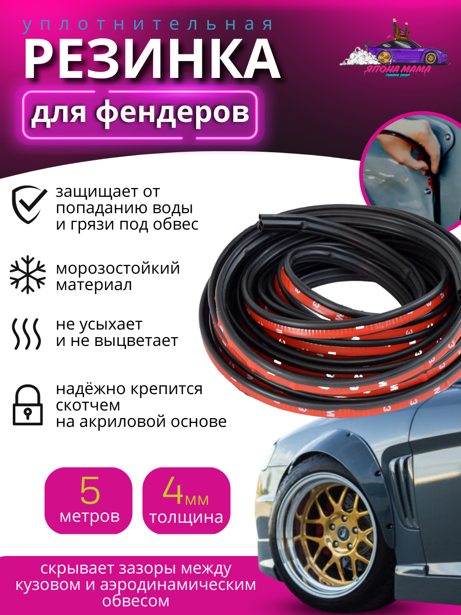 Резинка уплотнительная для обвесов 5 метров 4 mm. 1