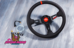 Спортивный руль из кожи momo Japan (Красный) 2
