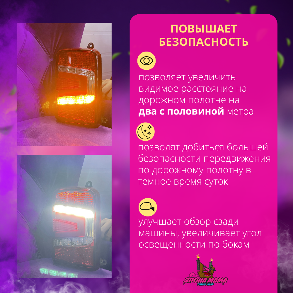 Задние красные led фонари Нива ваз 2121«бегающий повторитель» 3