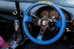 Спортивный руль Vertex синяя кожа с черными спицами 2