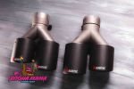Насадки двойные закрытого типа на глушитель AKRAPOVIC Style карбон (пара) 1