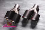 Насадки двойные открытого типа на глушитель AKRAPOVIC Style глянцевый карбон (пара) (вход:64-67 , выход:101)