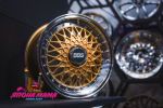 Комплект дисков BBS RS R15 6.5j ET30 4×100 / 114.3 (золотые + золотые болтики)