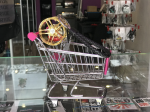 Брелок диск для ключей Drag с кожаным плетеным ремешком (Синий) 2