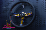 Спортивный руль Nardi Deep Corn Titan ver.2 из перфорированной кожи (вынос)