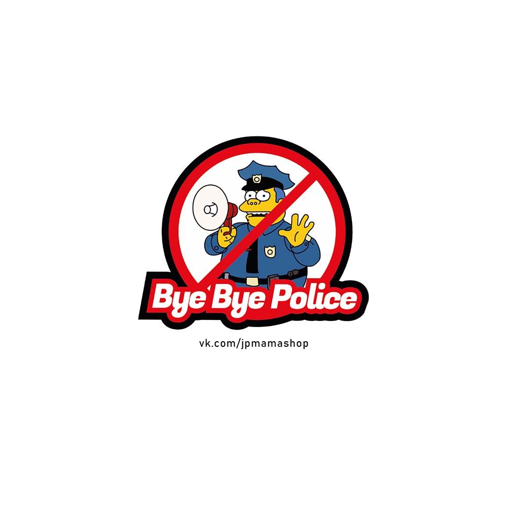 Наклейка Bye Bye Police Simpsons