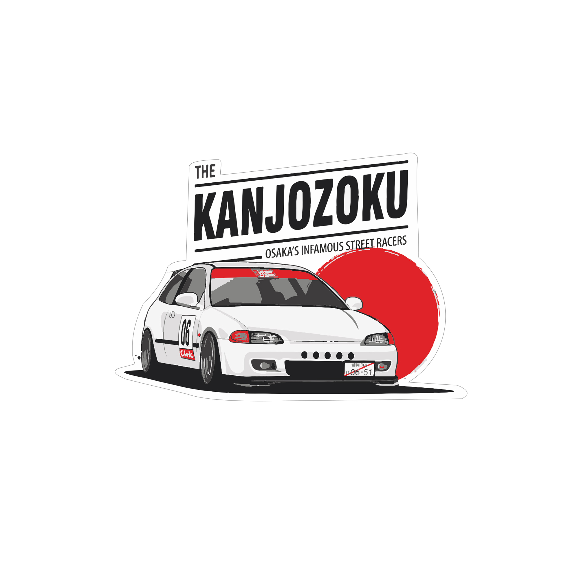 Наклейка KANJOZOKU CIVIC