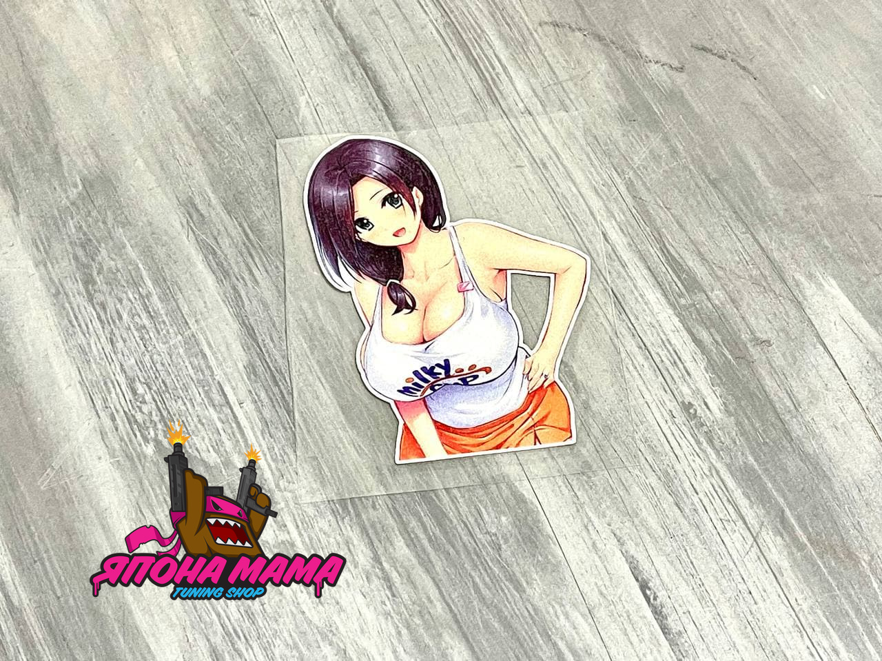 Светоотражающая наклейка Oppai Cafe Girl