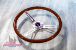 Руль оригинальный Lines Racing из настоящего дерева без выноса (380 mm.) 1