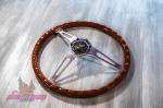 Руль оригинальный Lines Racing из настоящего дерева без выноса (380 mm.) 2