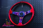 Руль Exclusive красный кэнди с Neo Chrome спицами