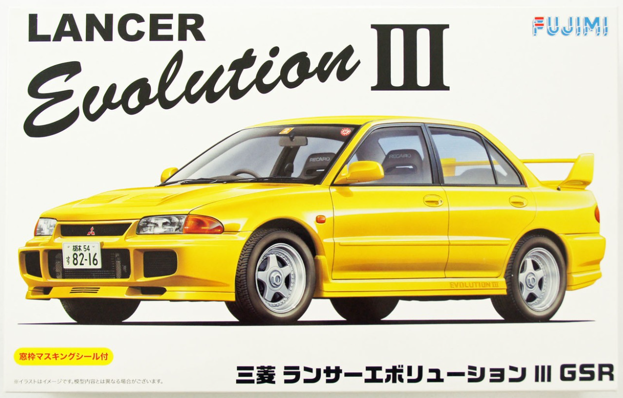 Сборная модель MITSUBISHI LANCER EVOLUTION III GSR W/WINDOW FRAME MASKING 1