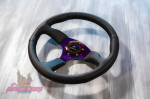 Руль оригинальный Lines Racing из перфорированной кожи с Neo Chrome спицами (минимальный вынос)
