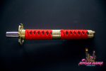 Ручка переключения передач самурайский меч 25cm., стальная (красно / черная с полоской)