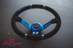 Спортивный руль momo Drifting (замша) (Синий) 2