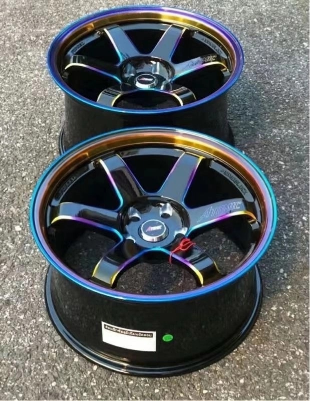 Комплект разношироких дисков Volk Racing TE37 R18 9J ET25 10J ET25 5x114.3 (хамелеон)