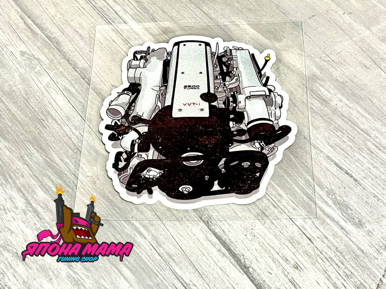 Светоотражающая наклейка двигатель Toyota 1jz-gte vvt-i